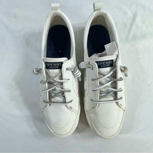 Sperry Crest Vibe Platform White Leather Sneakers - Picture 4 of 7